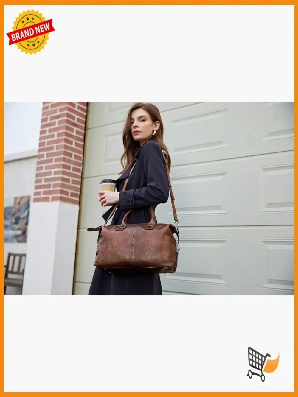 Genuine Leather Satchel Tote Bag Large Capacity Handbag Cross Body
